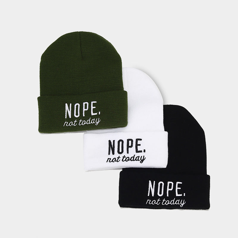 Wholesale Autumn and Winter Letter Embroidery Knitted Beanie